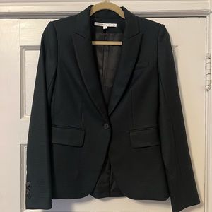 Veronica Beard Cutaway Dickey Jacket Blazer Green Multi Houndstooth Size 2